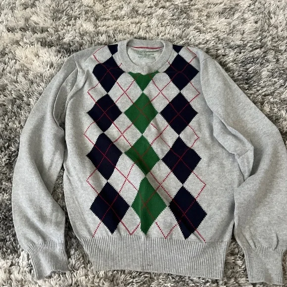 Men’s Gray Argyle Sweater - Picture 1 of 7